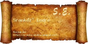 Srankó Endre névjegykártya
