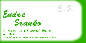 endre sranko business card